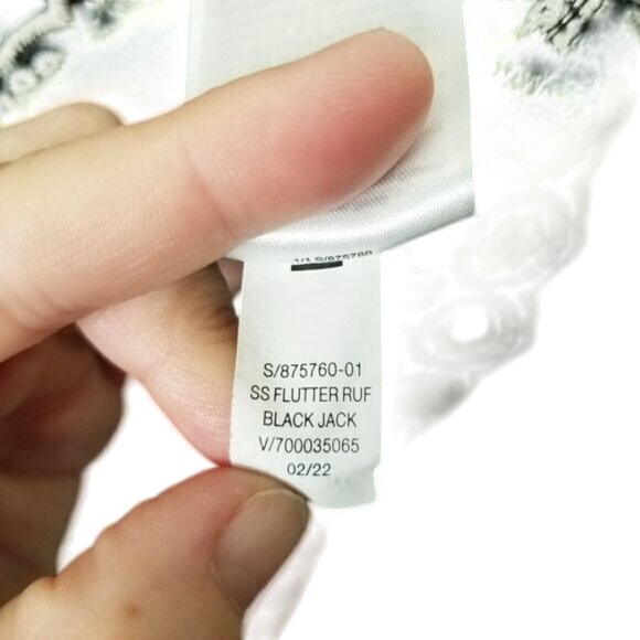 Black Old Navy Embroidered Ruffle Sleeve Cotton Rayon‎ Dress L Pockets Cottage - Picture 9 of 10